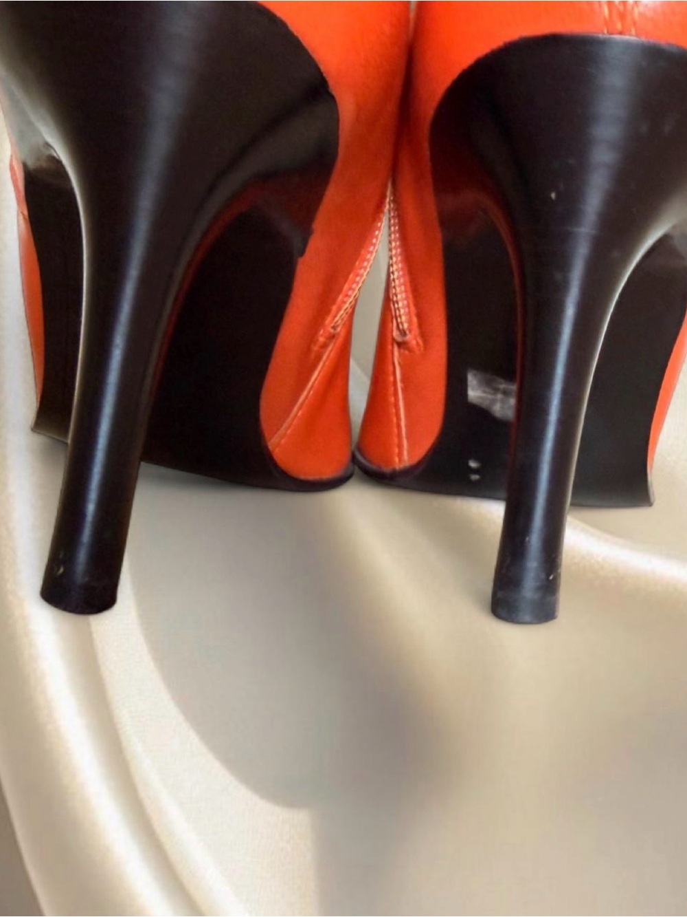 Orange Floral Leather Mid-Calf Boots - Picture 4 of 4